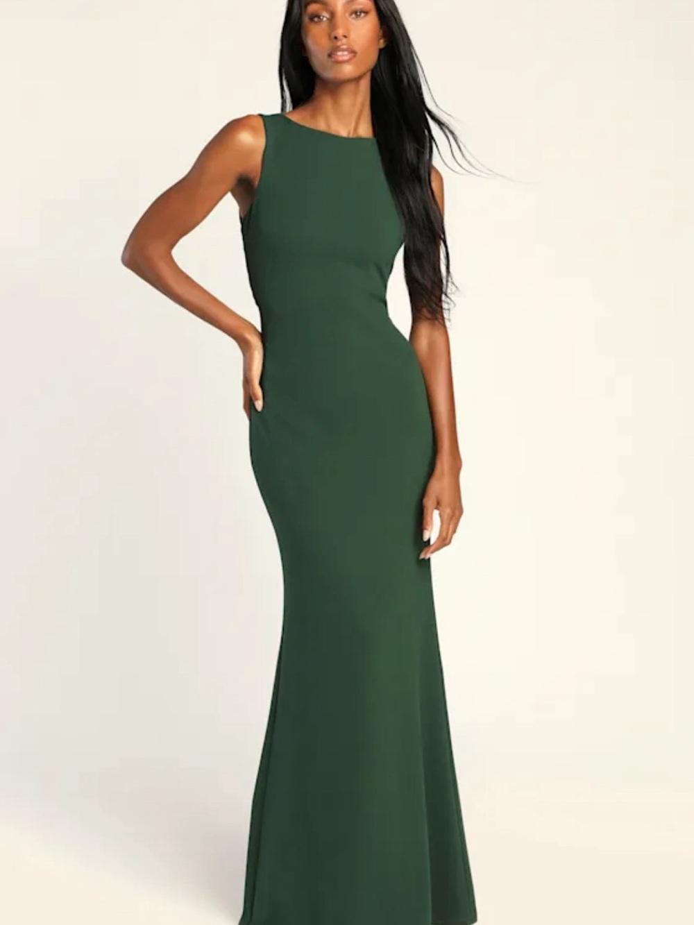 Lulus Love In Your Eyes Hunter Green Knotted Mermaid Maxi Dress